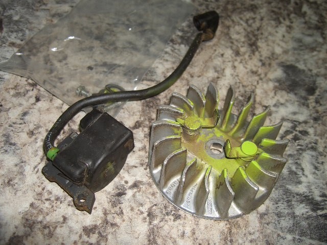 Poulan 3400 Counter Vibe coil and flywheel chainsaw part bin 1001
