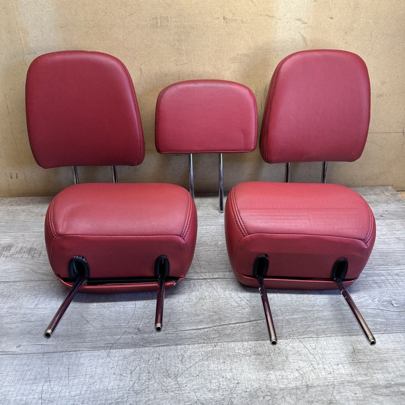 Red Vinyl Aftermarket 5 Headrests I 2011 2012 Ford F150 F-150 CREW CABSET