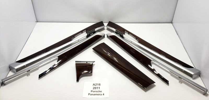 ✅ 10-16 OEM Porsche Panamera 4 970 Front Rear Left Right Door Wood Trim SET