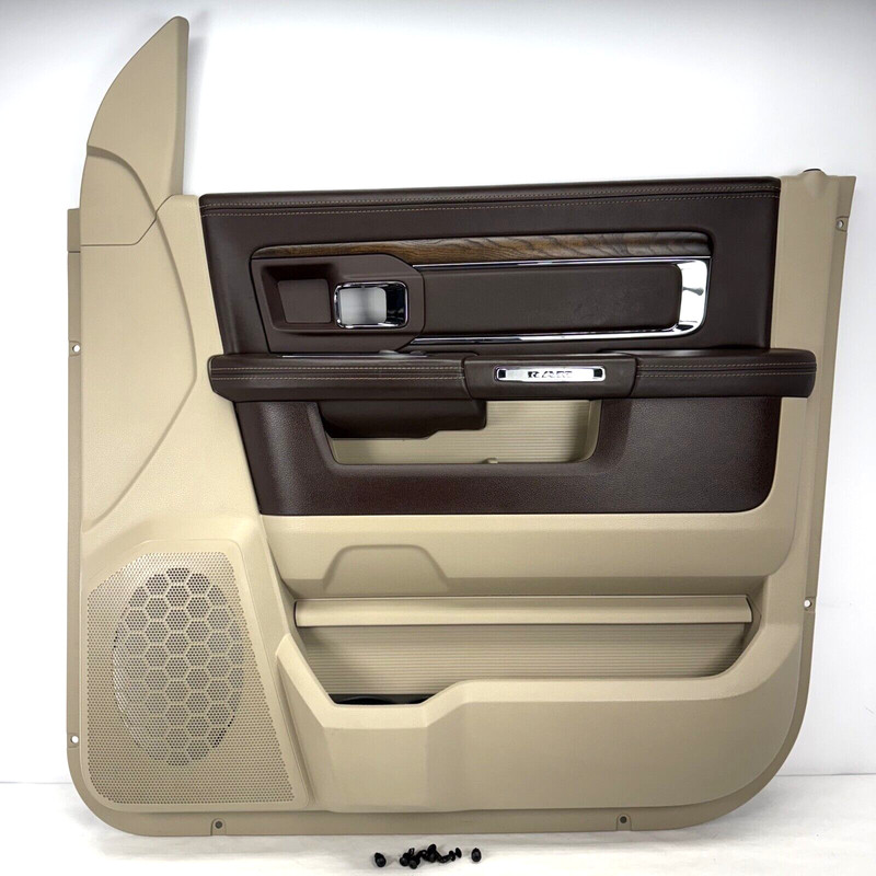 ✅ 13-24 RAM 1500 LONG HORN CREW CAB OEM DOOR PANEL FRONT RIGHT Pass. BROWN Trim