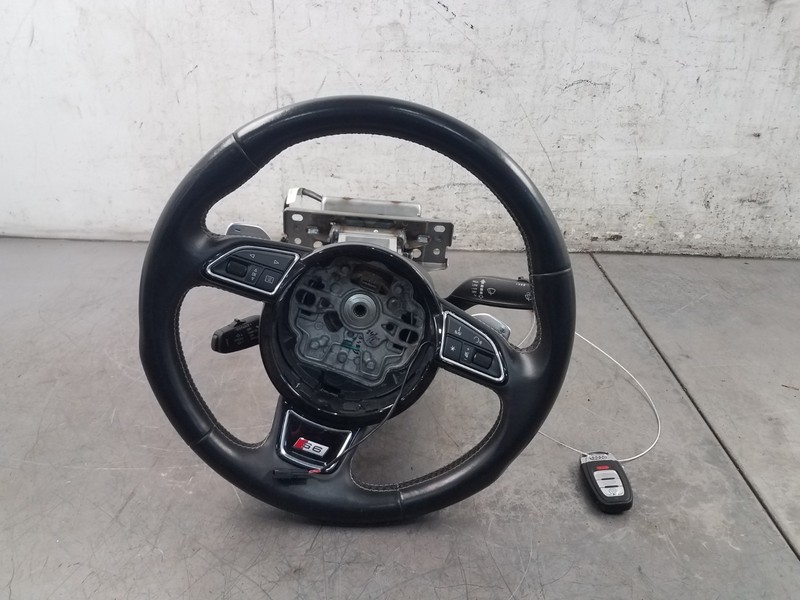 2014 Audi S6 Quattro C7 Leather Steering Wheel Column Key #1779 Q3