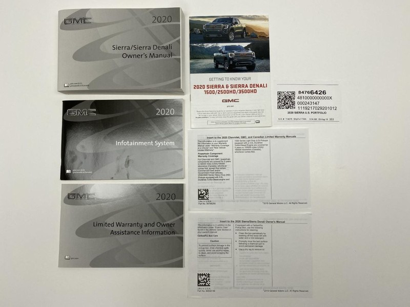 Owners Manual 2020 GMC Sierra 86727