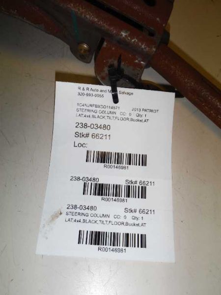 13 14 JEEP PATRIOT STEERING COLUMN FLOOR SHIFT 146981