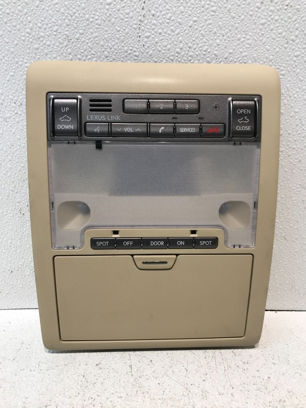 07-09 Lexus USF40 LS460 Front Overhead Dome Light Lamp Sunroof Switch Beige OEM