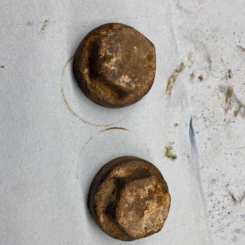 Vintage 1940’s Oliver 60 row Tractor Front Wheel Bearing Dust Cover Good Pair
