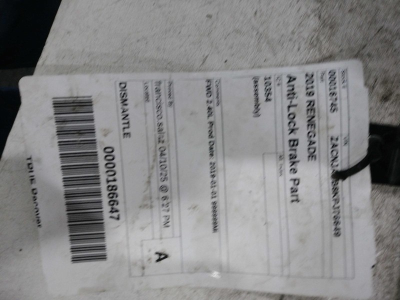 2019 Jeep Renegade ABS Pump & Motor Assembly OEM 68420214AA 77K Miles FWD