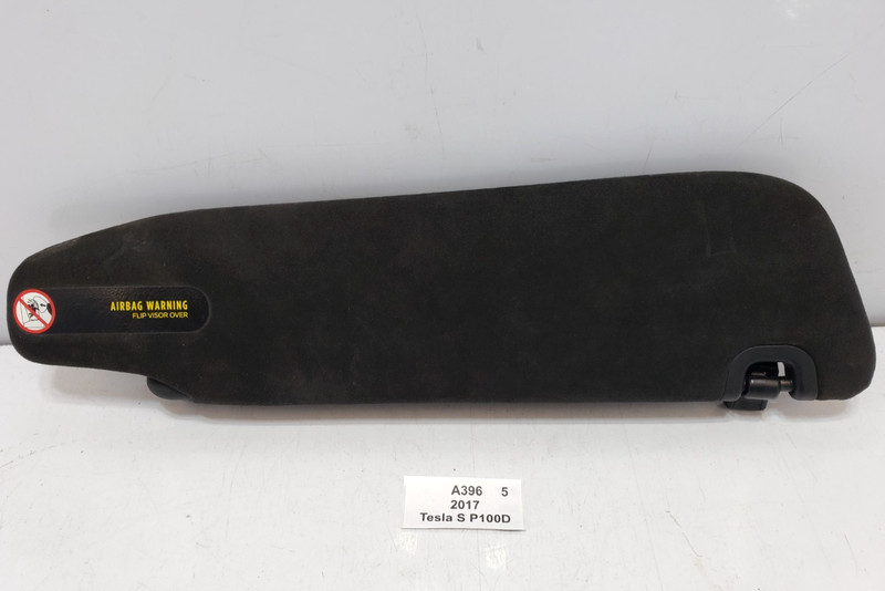 ✅ 12-20 OEM Tesla Model S Front Left Driver Sunvisor Sun Visor Black Alcantara *