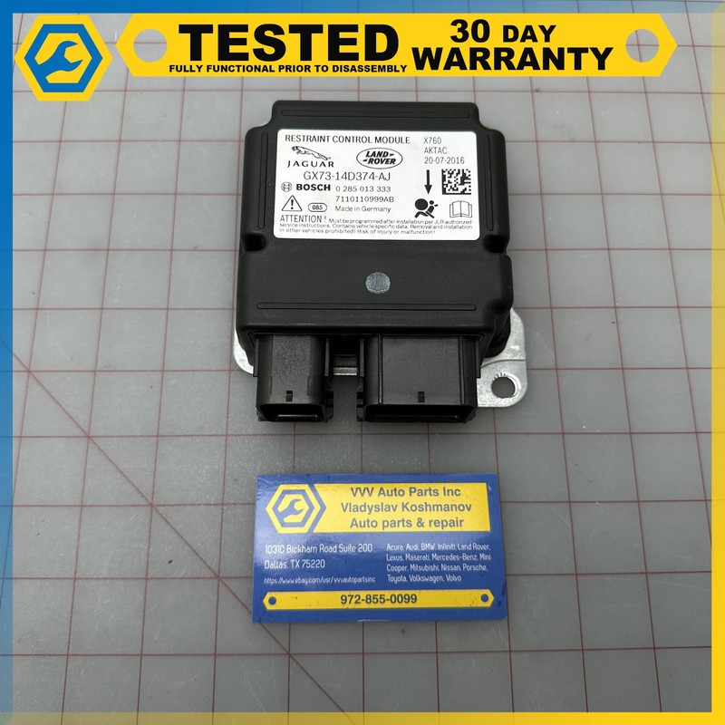 17-19 JAGUAR XE RESTRAINT DIAGNOSTIC COMPUTER MODULE SRS UNIT OEM