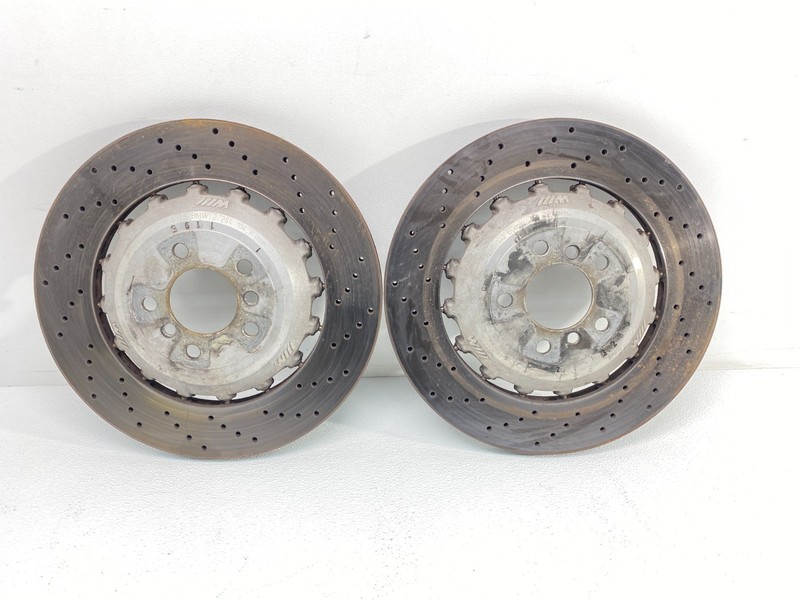 12-19 BMW F06 F10 F12 M5 M6 Rear Left & Right Ventilated Brake Rotor Set 74k OEM