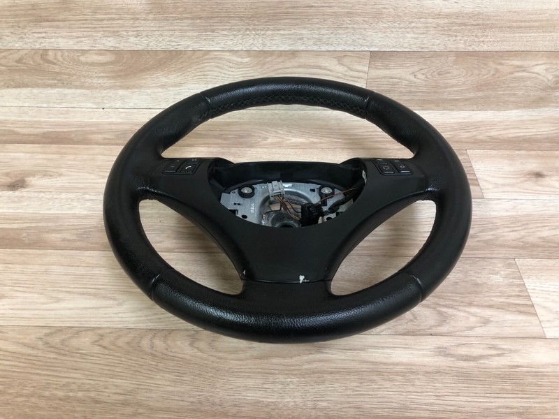 BMW E90 E92 325 328 330 335 OEM FRONT LEATHER STEERING WHEEL BLACK 06-11 3