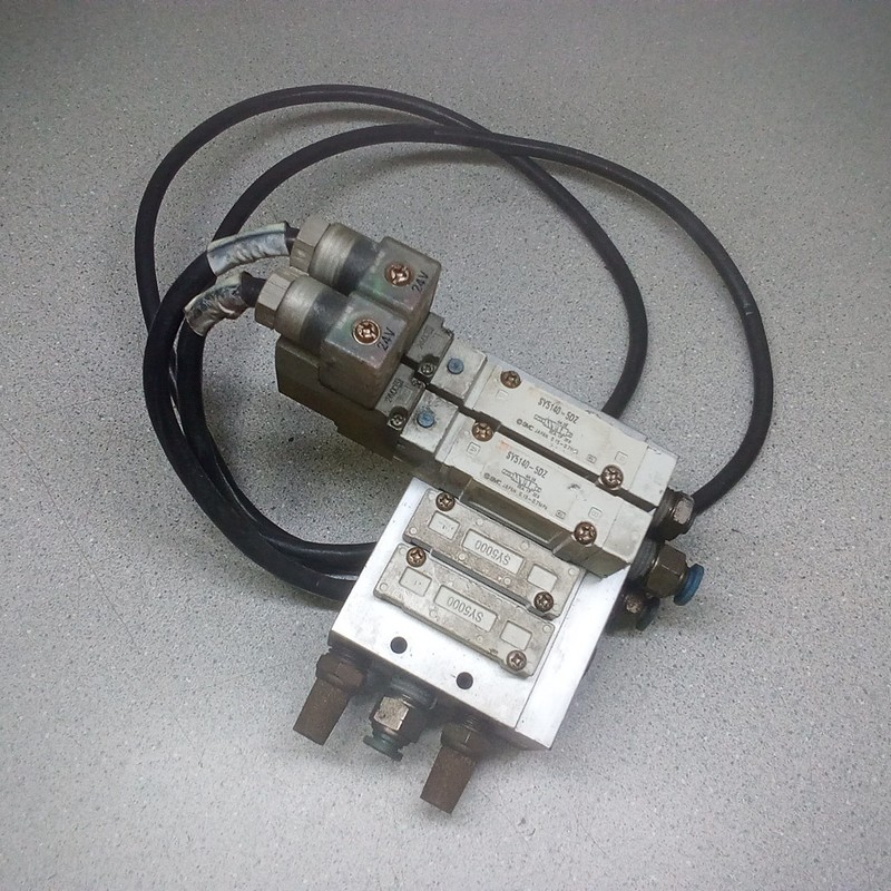 SMC (2) SY5140-5DZ with (2) SY5000 Solenoid Valve