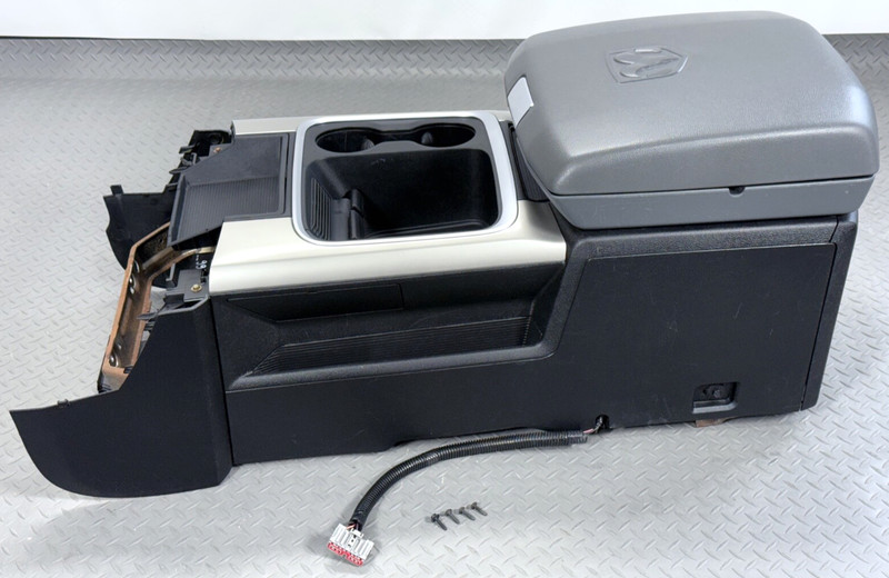 ✅ 2013-24 RAM 1500-3500 FLOOR CENTER CONSOLE GRAY / BLACK 2-USB ARMREST STORAGE