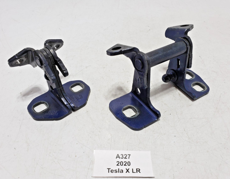 ✅ 16-23 OEM Tesla Model X Front Right Passenger Door Hinge Upper Lower Blue SET