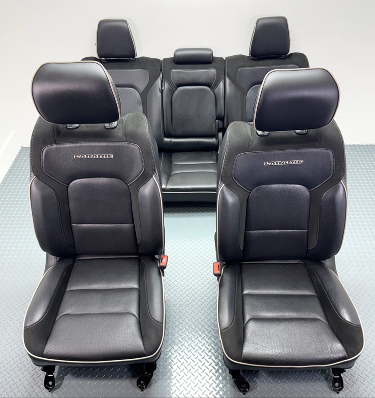 ✅ 19-26 RAM 1500 Laramie Crew Cab OEM LEATHER SEAT SET Black HEAT VENT 67K