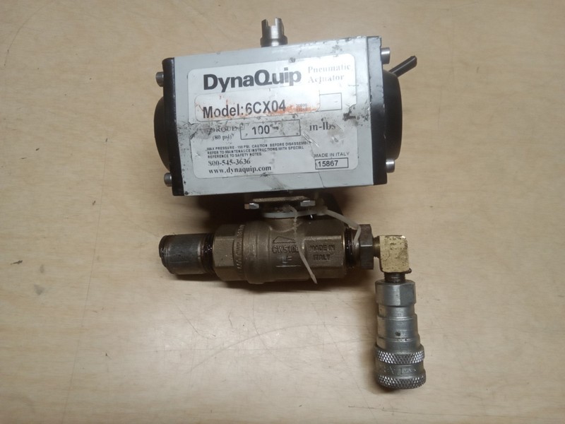 DynaQuip 6CX04 Pneumatic Actuator 100 In-lbs 80psi (No Cap Or Handle)