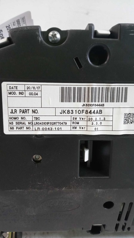 2018 Jaguar F-PACE Speedometer Gauge OEM White 87k Miles JK8310F844AB