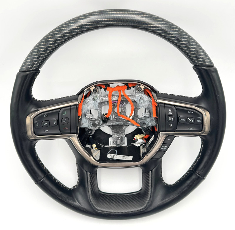 ✅2019-2026 RAM 1500 5th Gen LIMITED BLACK LEATHER HEATED STEERING WHEEL WOOD OEM