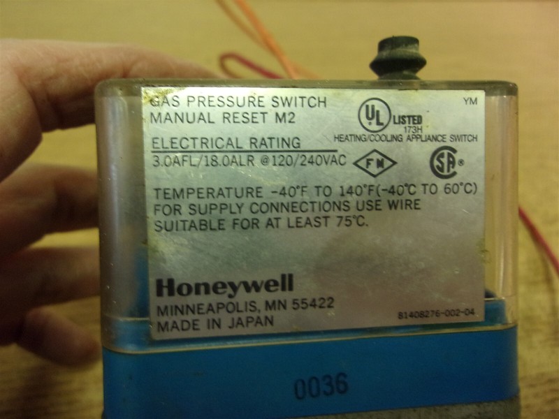 Honeywell C3097A 1012 Gas Pressure Switch*FREE SHIPPING*