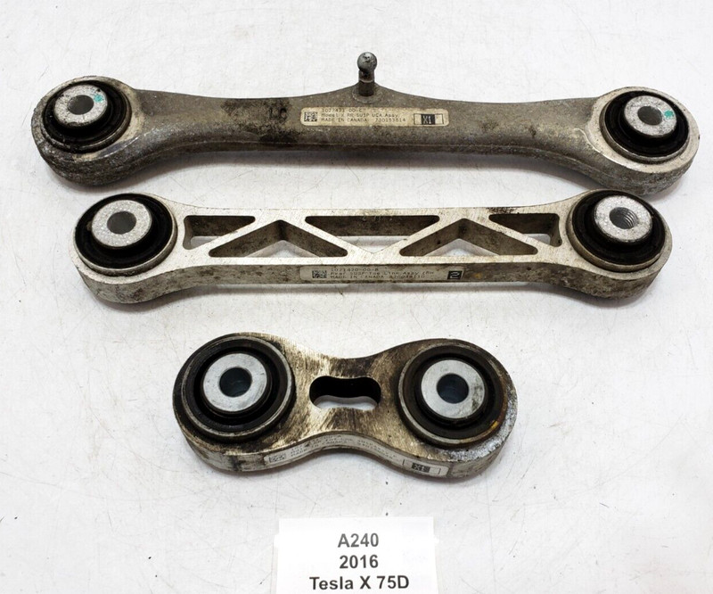 ✅ 16-20 OEM Tesla Model X Rear Right Passenger Upper Lower Control Arm SET Of 3