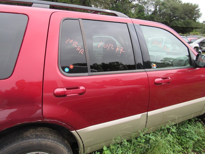 02-05 MERCURY MOUNTAINEER RIGHT PASSENGER REAR ELECTRIC DOOR RED & GOLD G2 G3