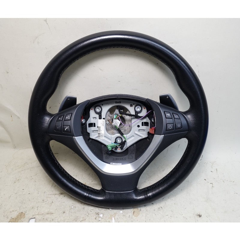 2008-2014 BMW E70 X5 E71 X6 Sport Leather Steering Wheel with Paddles OEM