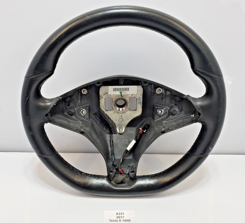 ✅ 2012-2020 OEM Tesla Model X S Driver Heated Steering Wheel Leather Black