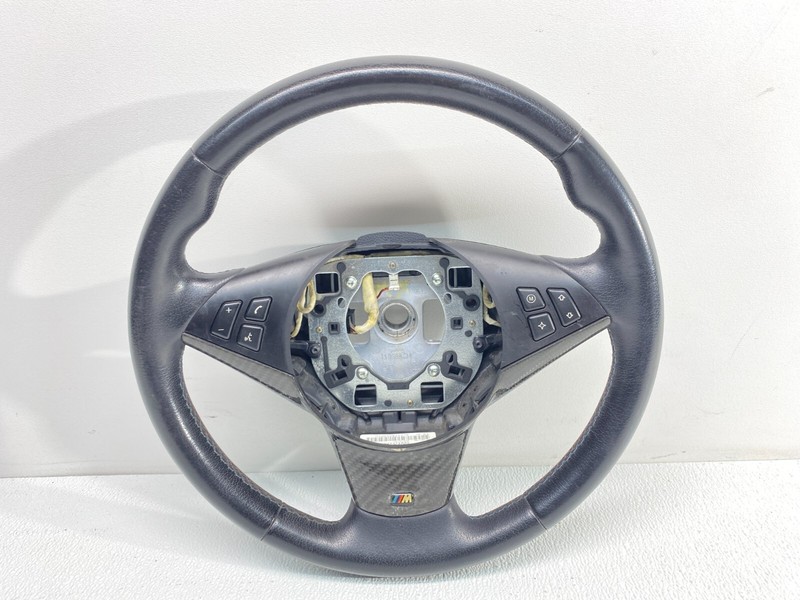 06-10 BMW E60 E63 E64 M5 M6 SMG M Leather Steering Wheel w/o Paddle Shifters OEM