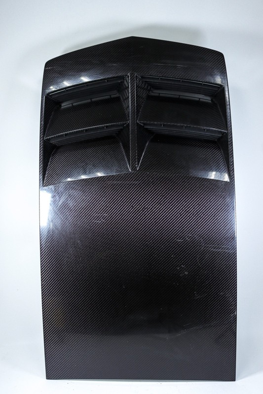 10-15 Camaro ZL1 Ashen Grey Carbon Fiber Hood Insert Scoop OEM P46000100LF *USED