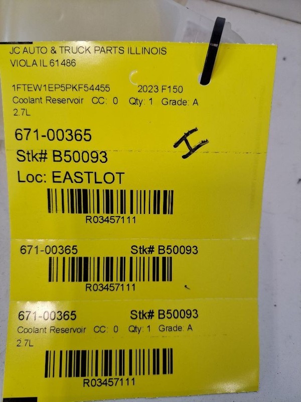 Coolant Reservoir Fits 15-23 FORD F150 PICKUP 3457111