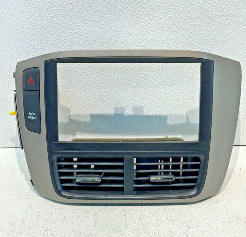03-08 HONDA PILOT DASH RADIO TRIM/BEZEL WITH AC VENTS BLACK SILVER