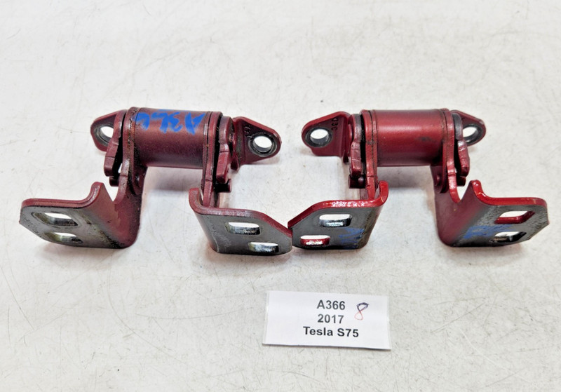 ✅ 12-20 OEM Tesla Model S Front Right Left Door Hinge Upper Red PPMR SET