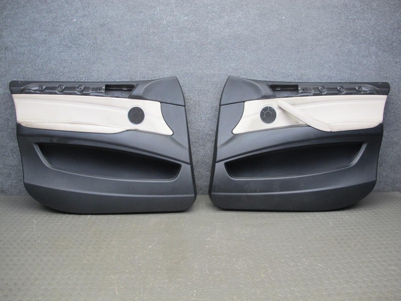 2008-2014 BMW E71 E72 X6 FRONT RIGHT & LEFT SIDE INTERIOR DOOR PANEL LEATHER SET