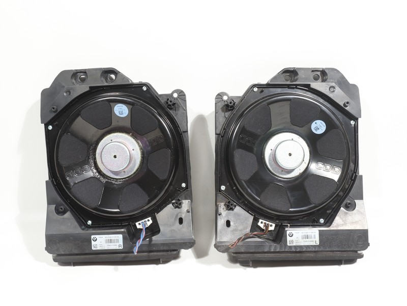 12-18 BMW 320i 328i 330i F30 Front Seat Underfloor Subwoofer Speaker Pair OEM