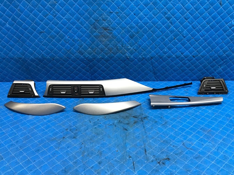 2015 OEM BMW 435i Central Console Dash Doors Brushed Aluminum Trim Vent SET