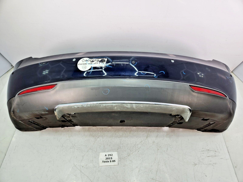 ✅ 12-16 OEM Tesla Model S Rear Bumper Cover Blue PMMB W/ Splash Shield NOTE*