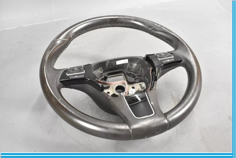 11-17 Volkswagen VW Touareg 3 Spoke Steering Wheel W/ Controls Leather Black OEM