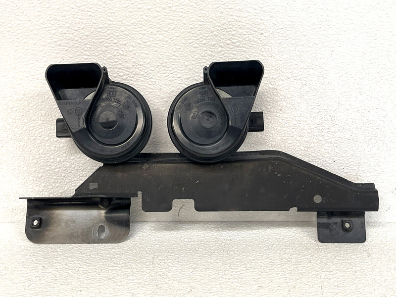⭐2007-2015 AUDI Q7 HIGH & LOW TONE NOTE PITCH HORN SIGNAL W/ BRACKET OEM LOT2478