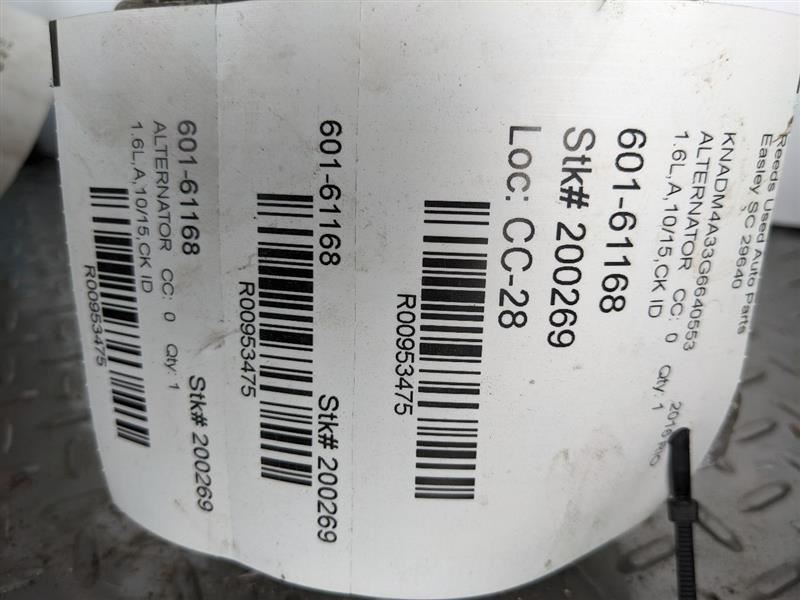 Alternator Without Automatic Engine Stop And Start Fits 16-17 RIO 953475