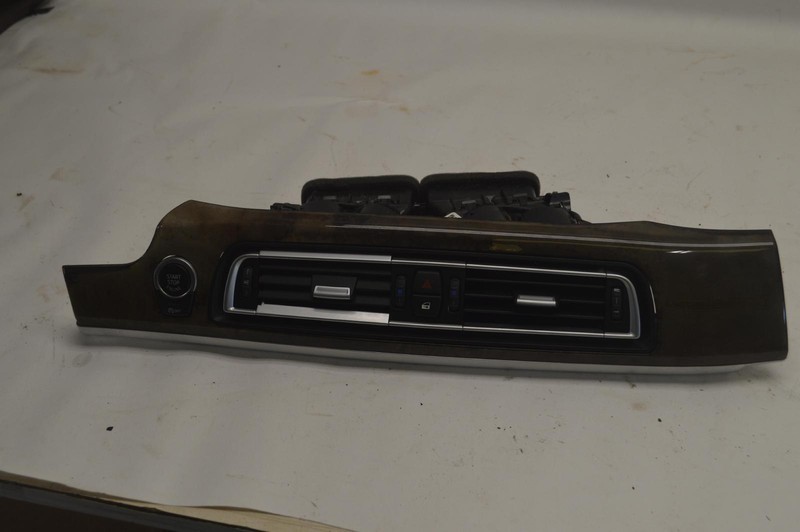 2010-2015 BMW 750LI F01 F02 DASH CENTER AIR VENT W/ START SWITCH WOODGRAIN OEM
