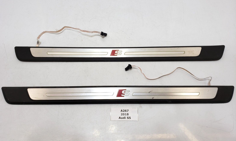 ✅ 18-24 OEM Audi S5 Sportback Front Left Right Door Sill Scuff Plate Trim Cover