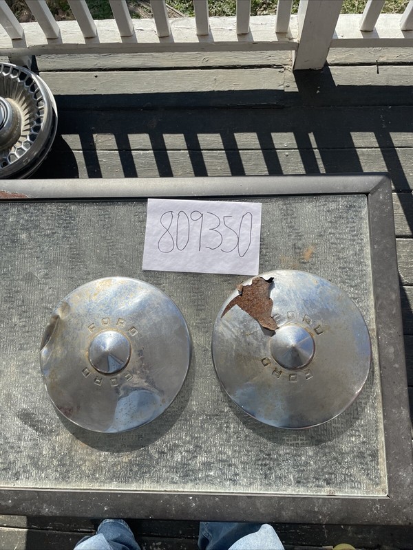 1949 1950 Ford Car Stainless Steel Hubcaps X2