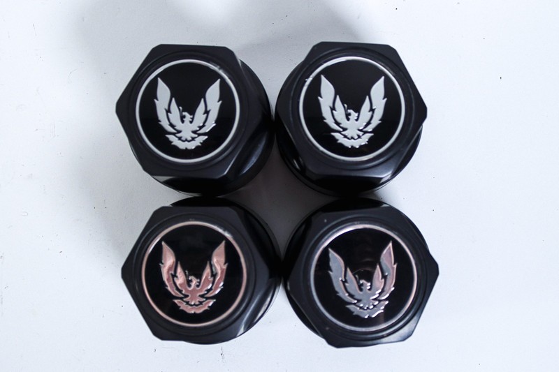 82-92 Firebird Black w/ Silver Bird 16" Wheel Center Cap Set of 4 CM611SET *USED