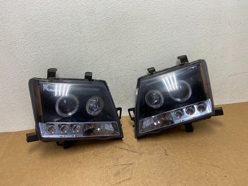 2005-2015 Nissan Xterra Driver Left+Right Set LED Black Headlights AD6223 DG