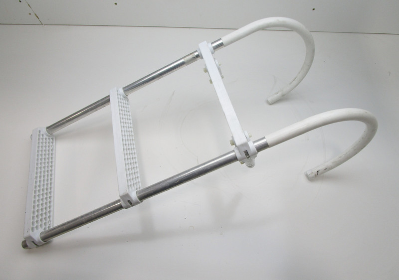 Marine Boat 3 Step Hook Over Gunwale Aluminum Boarding Ladder 35" x 14.5"