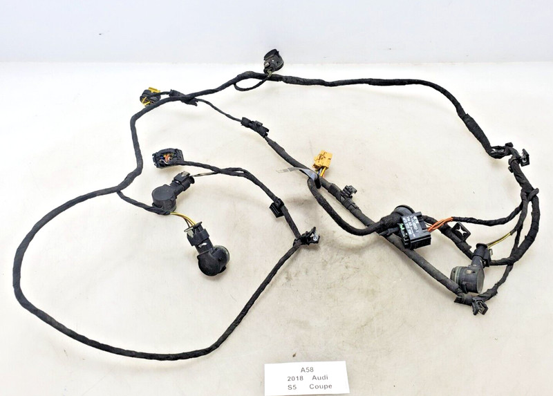 ✅ 18-19 OEM Audi S5 Rear Parking Distance Sonic Sensors PDC Wire Harness White