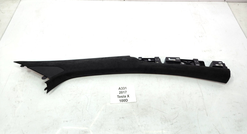 ✅ 16-20 OEM Tesla Model X Front Right Passenger Upper A Pillar Trim Alcantara*