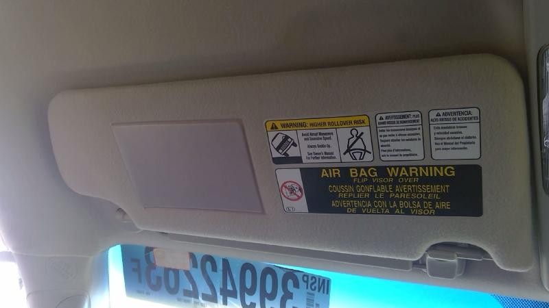 Sun Visor TOYOTA SEQUOIA Left 08 09 10 11 12 13 14 15 16 17 18 19