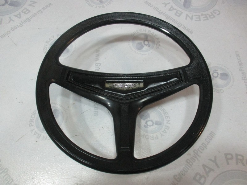 1971 Thompson Marine Boat Black Plastic Steering Wheel 14" Tapered Shaft