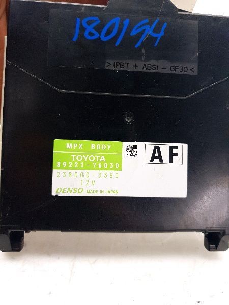 11-12 LEXUS CT200H MULTIPLEX NETWORK BODY CONTROL MODULE ECM ASSEMBLY