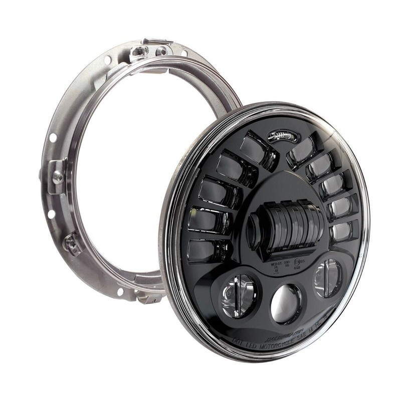 Custom Dynamics Adaptive Headlamp 7" for Harley Davidson Black 2001-2411
